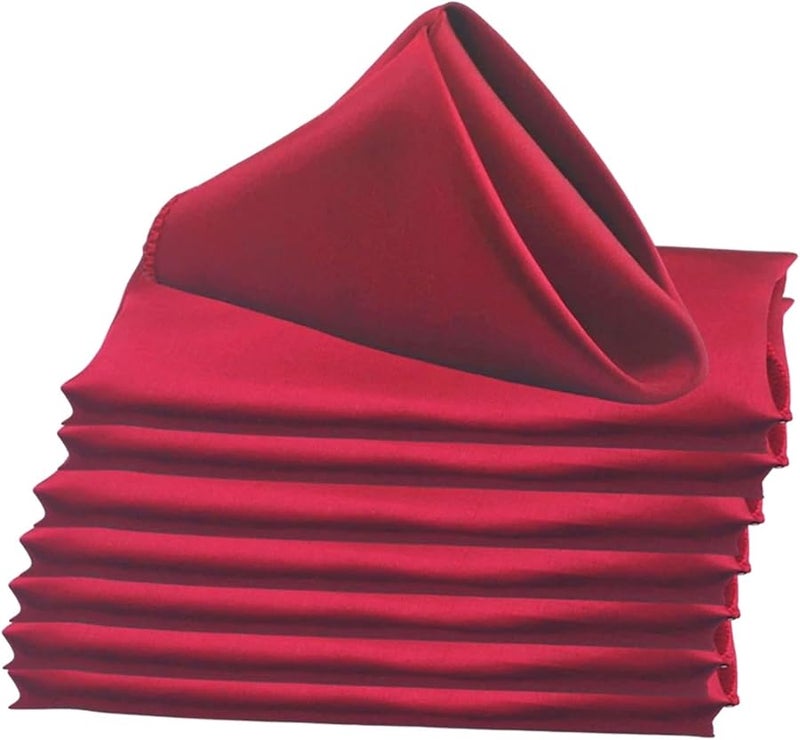 مناديل قماش ساتان أحمر النبيذ 30 قطعة 30 سم مربع لتزيين طاولة العشاء لحفلات الزفاف - Image 1